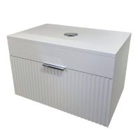 Комплект Onda106H 750 со столешницей (Онда 1 ящик белый глянец)